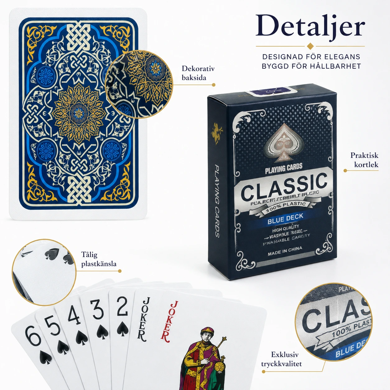 Spelkort i plast för poker och kortspel