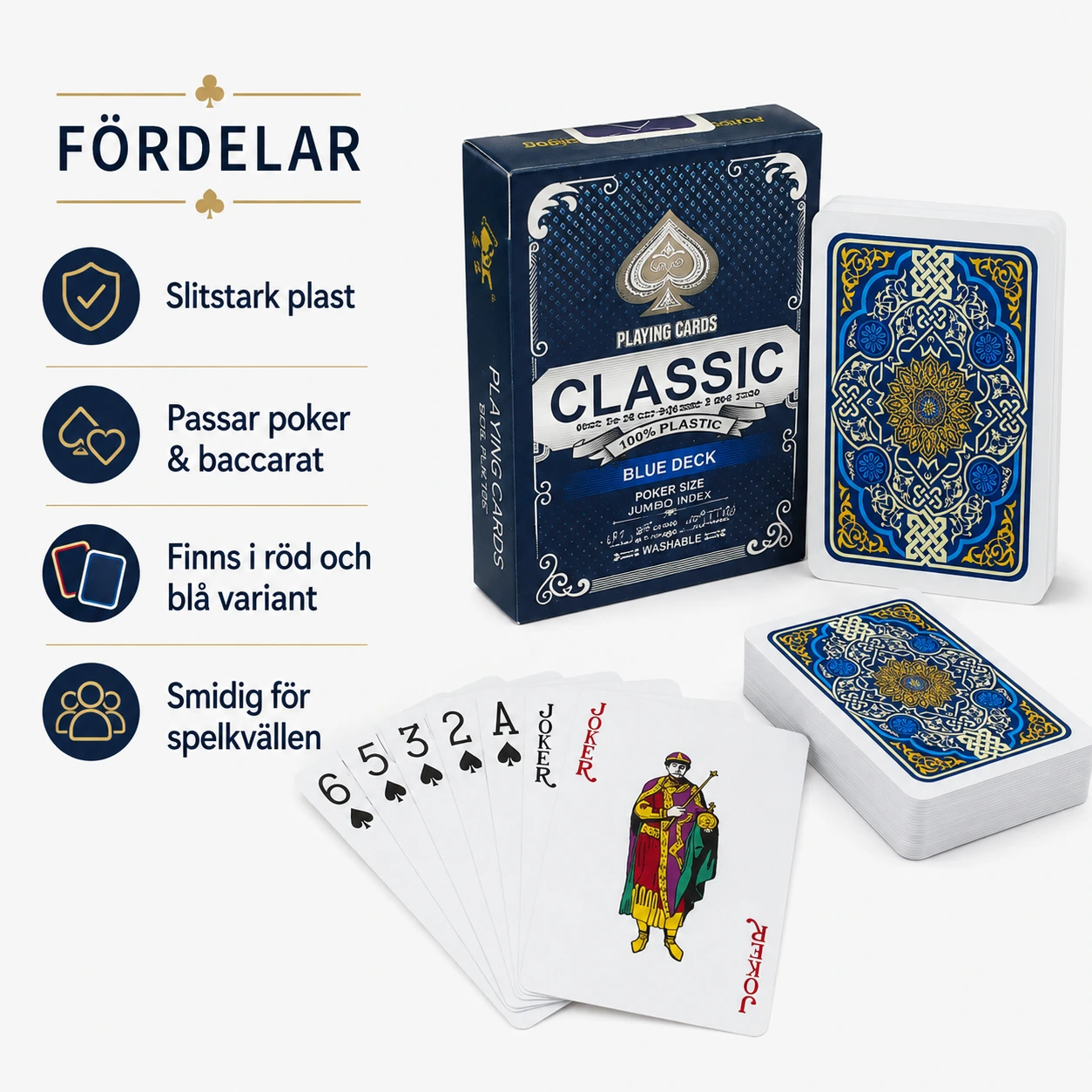 Spelkort i plast för poker och kortspel