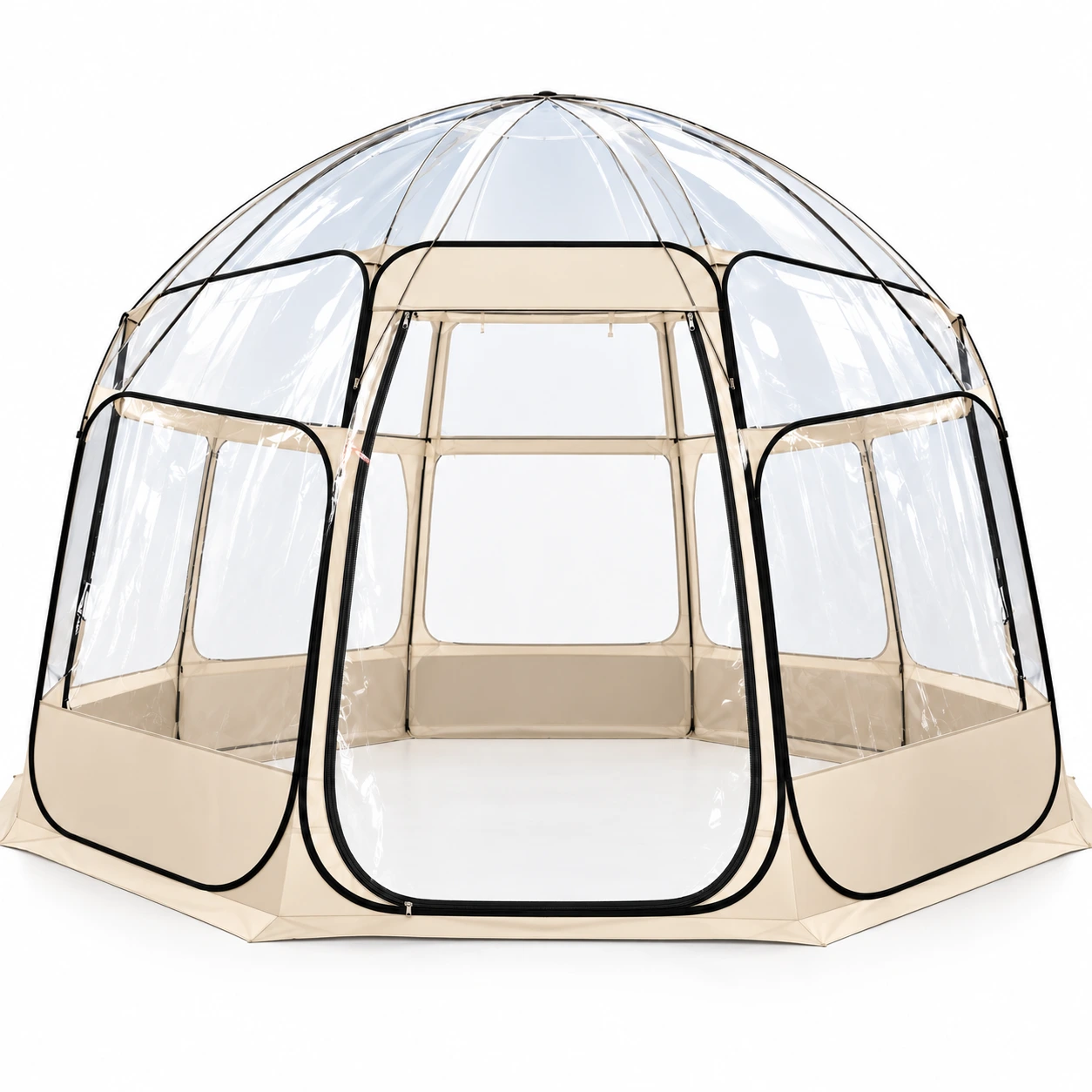 Kupoltält för trädgård och uteplats i transparent design