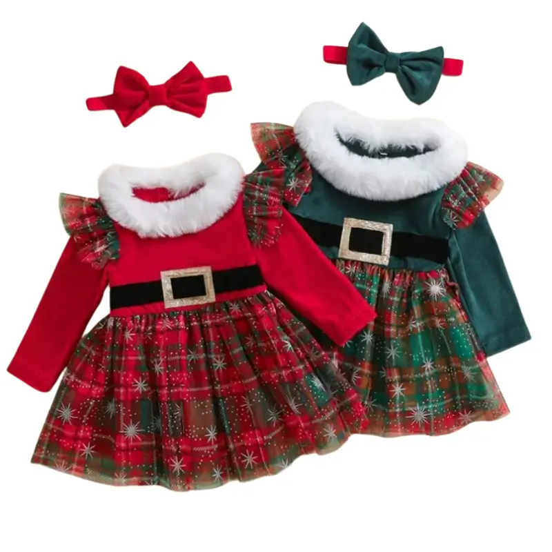 Julklänning för Flicka - Rutig och Mjuk