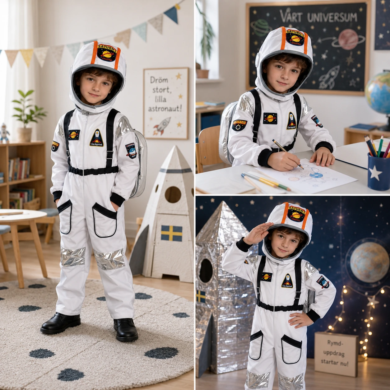 Astronautdräkt Barn med Hjälm och Ryggsäck