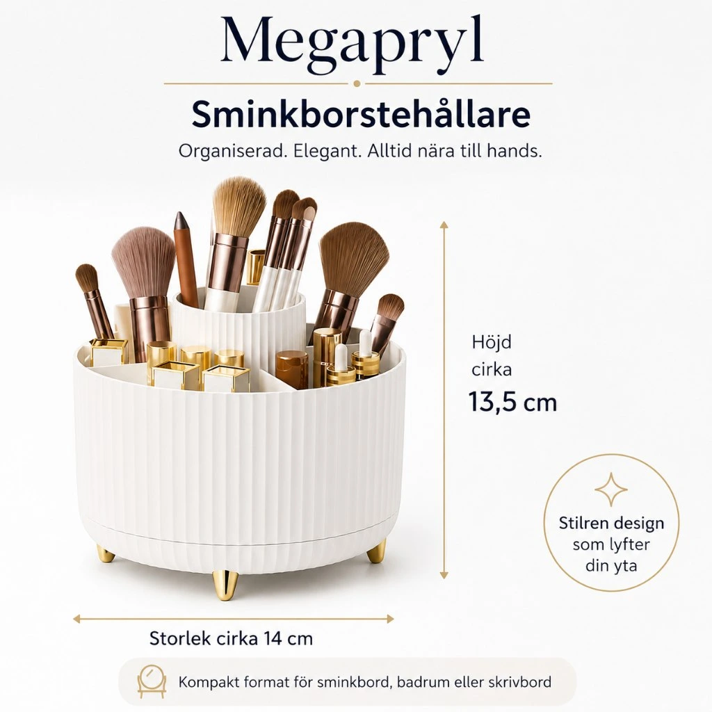Roterande Sminkorganisatör 360° med 5 Fack