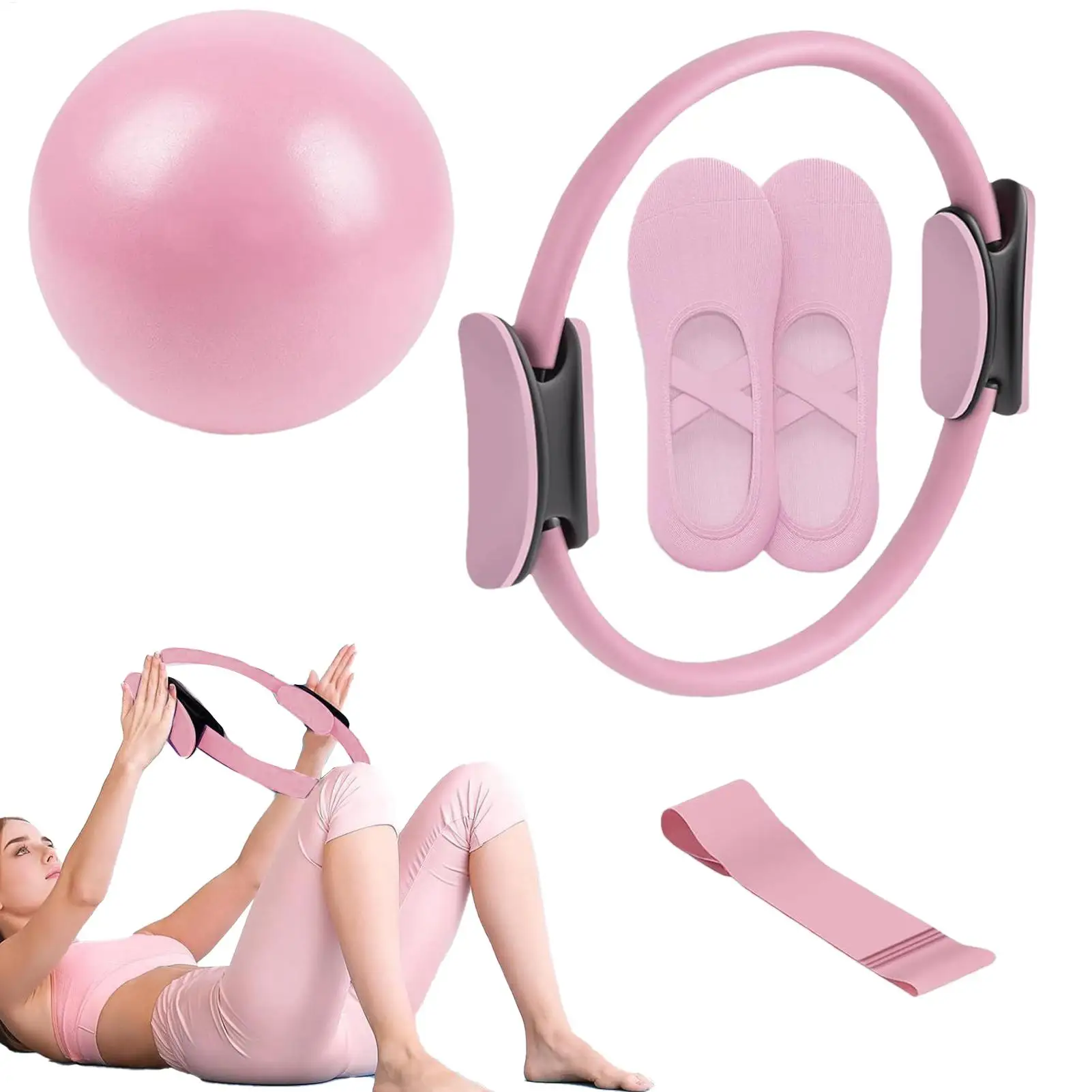 Pilatesring Boll Träningsutrustning Rosa