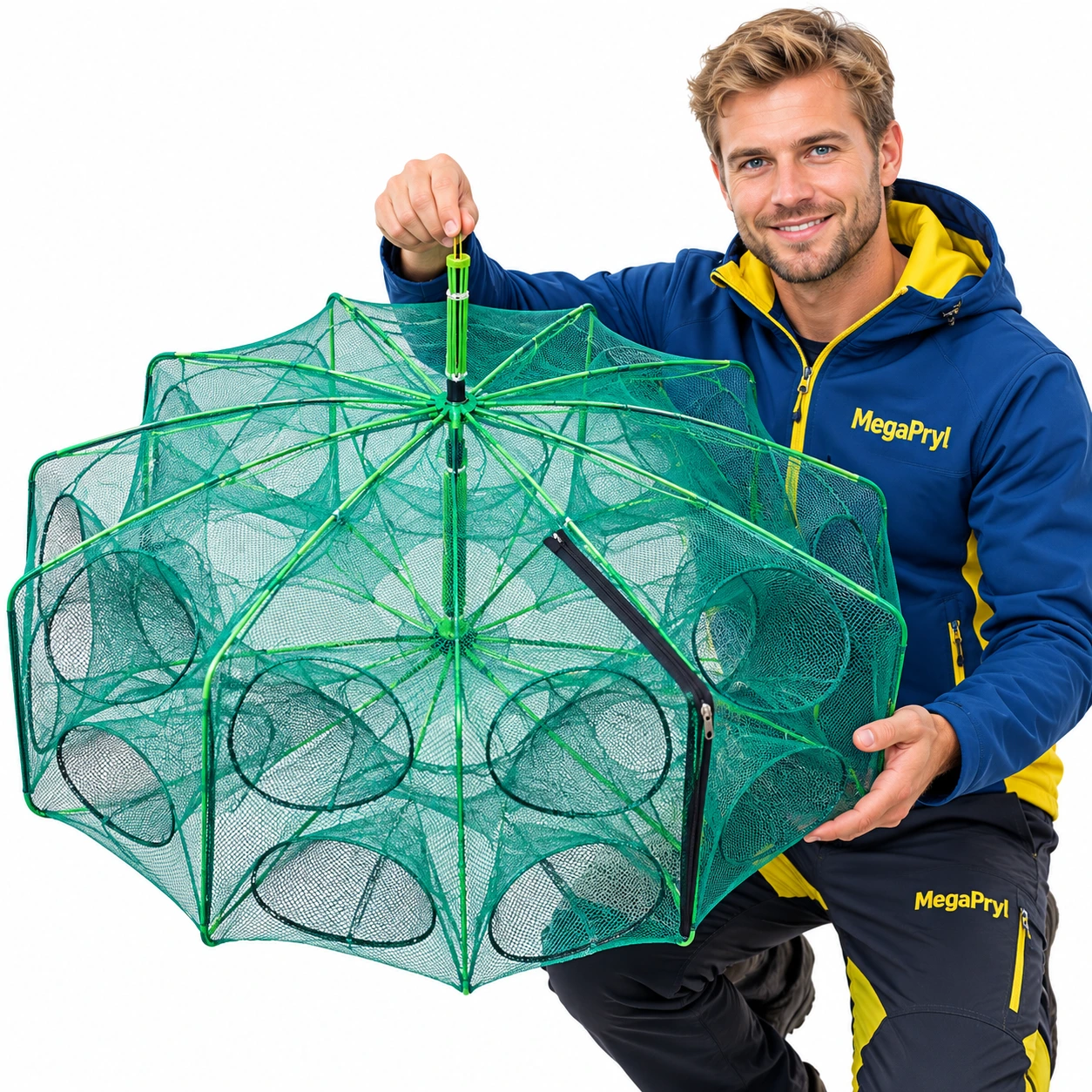 Hopfällbart kräftnät i nylon