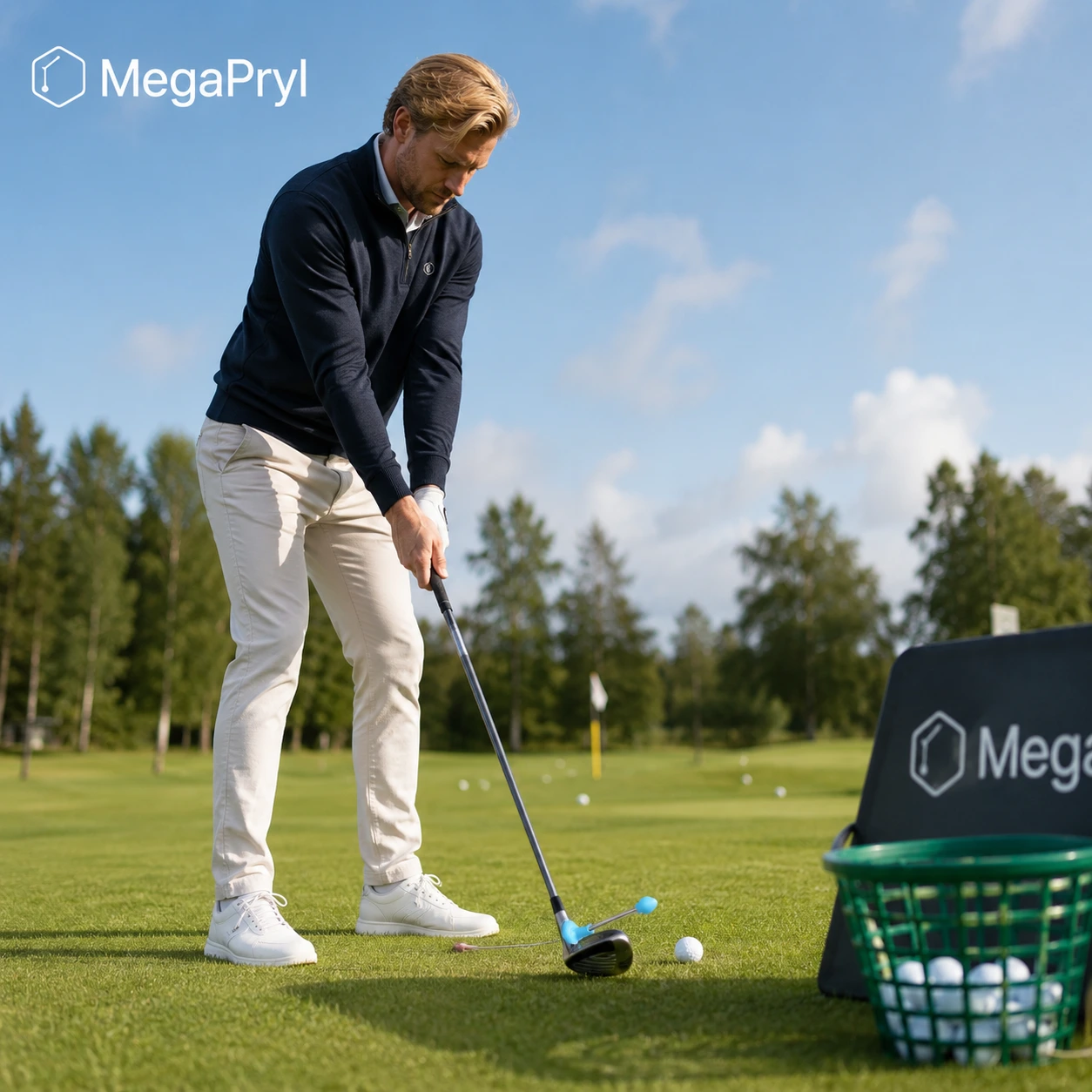 Golfindikator för svingriktning med magnetfäste
