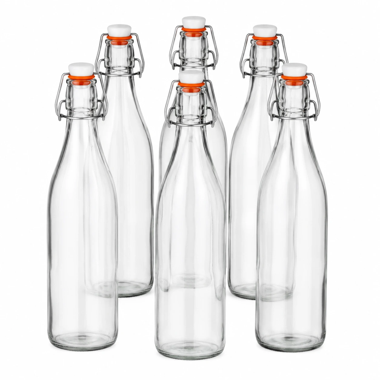 KADAX Glasflaskor med Snäpplock 1L 6-pack
