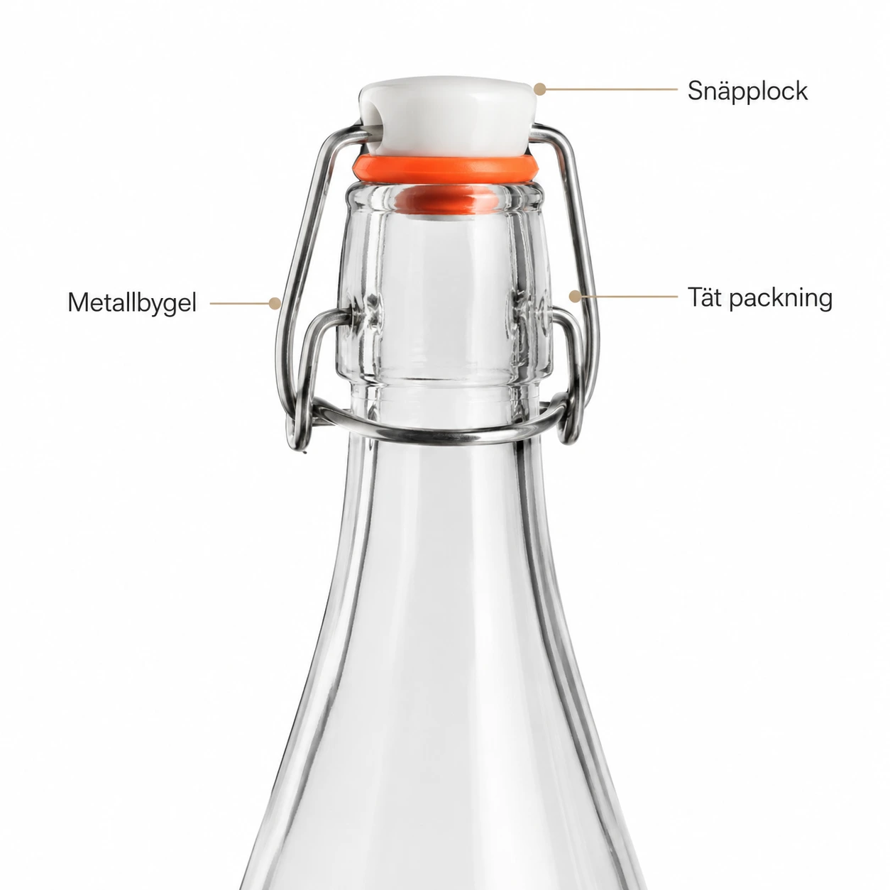 KADAX Glasflaskor med Snäpplock 1L 6-pack