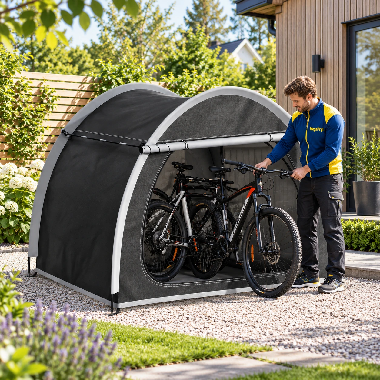 Cykelförvaringstält för utomhusbruk, hopfällbart och vattentåligt