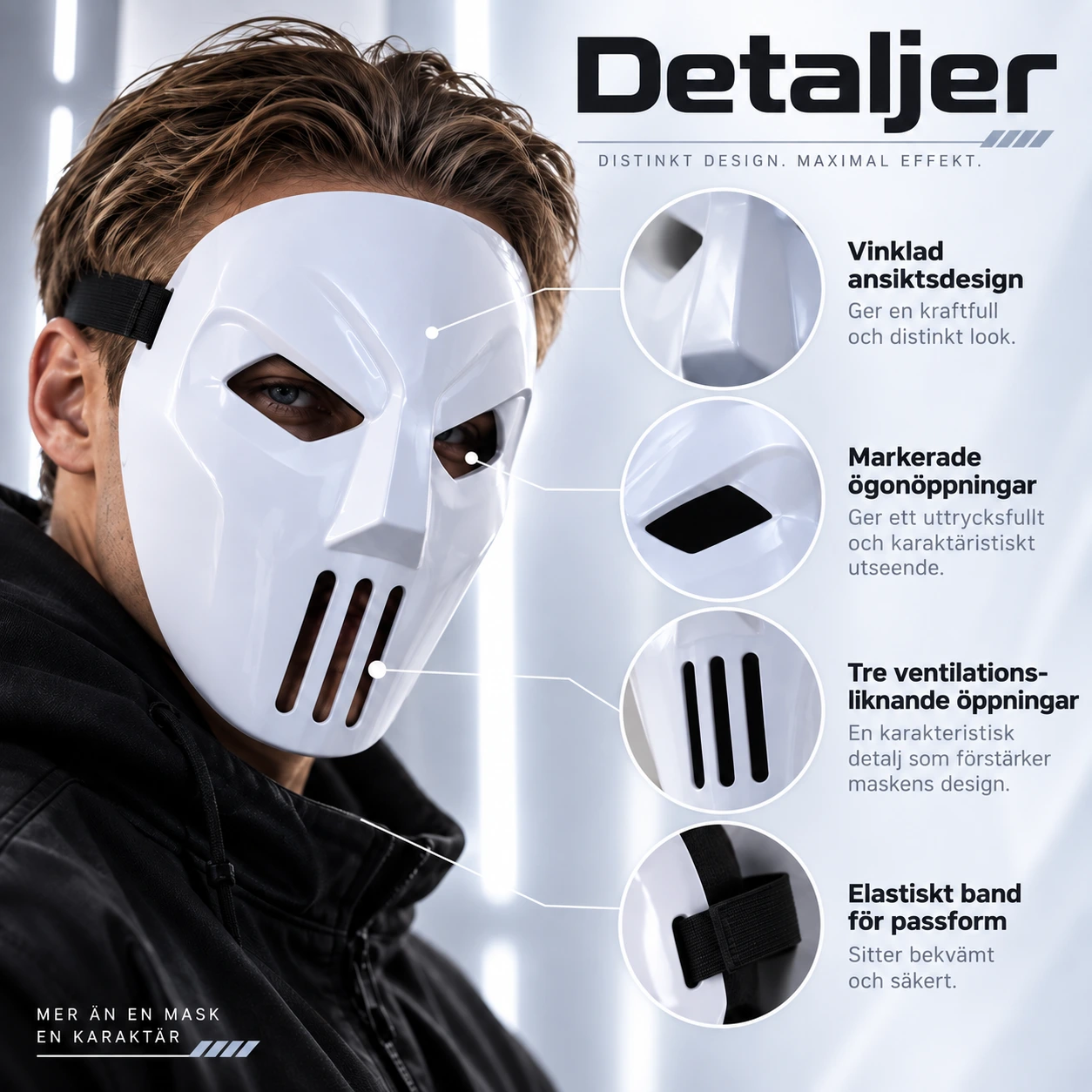 Halvmask i flera färger för cosplay