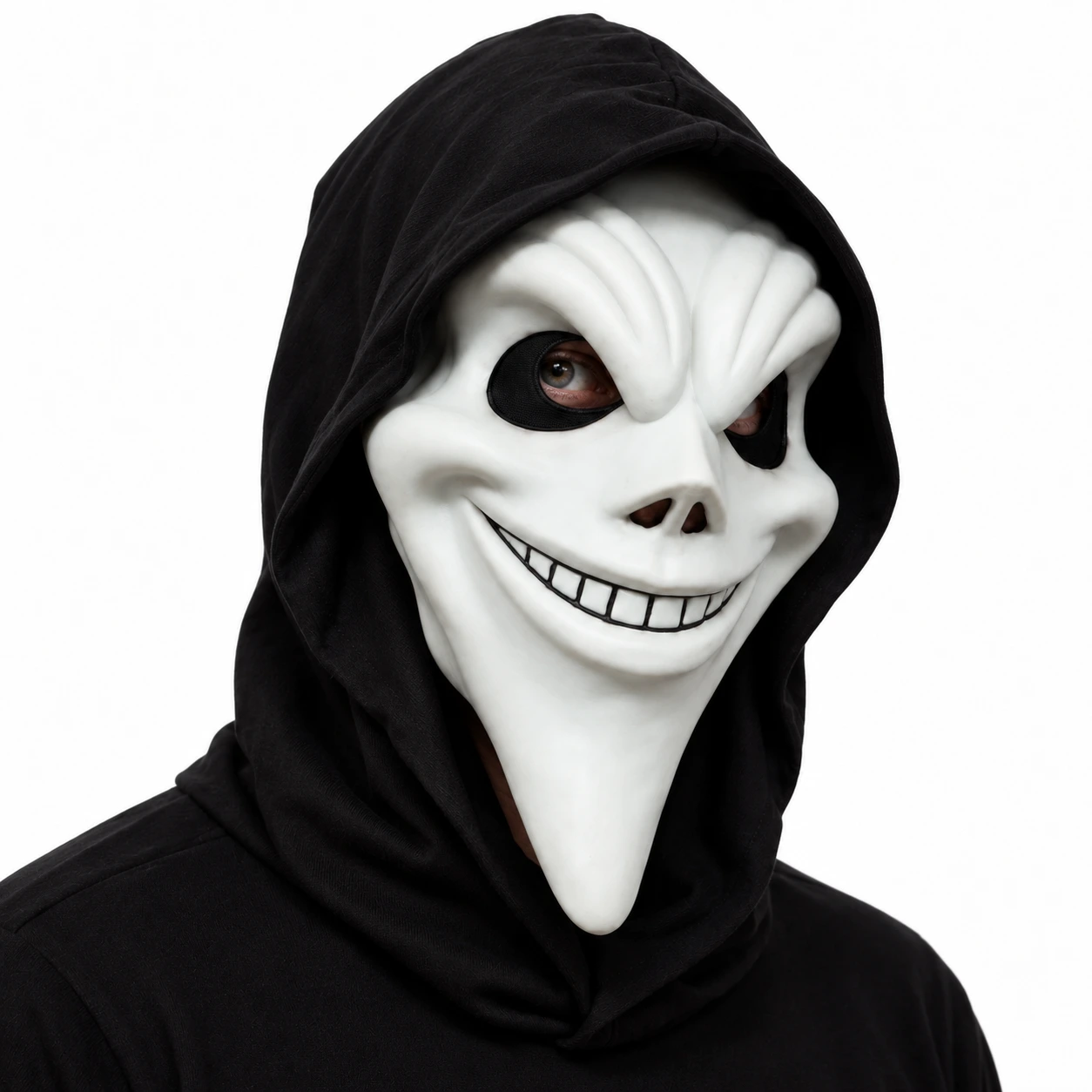 Mask spöke vuxen med huva