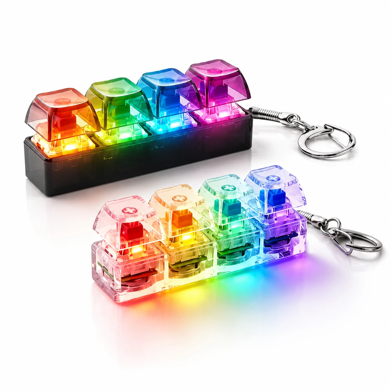 Nyckelring Tangentbord Fidget – Lysande LED