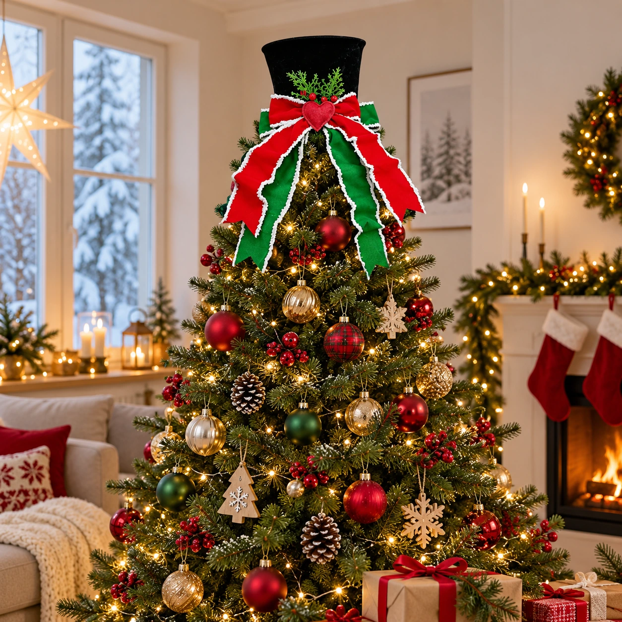 Julgranshatt för julgran i polyester, svart