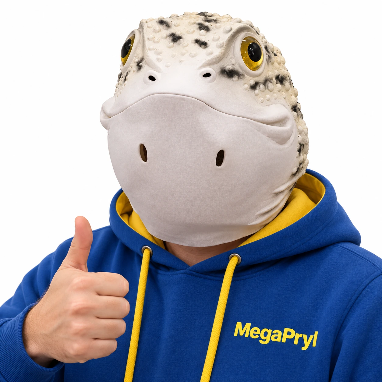 Vit Ödla Latexmask med Svarta Fläckar