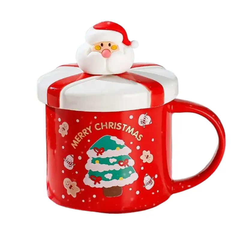 Julmugg med Lock och Sked – Tomte och Snögubbe