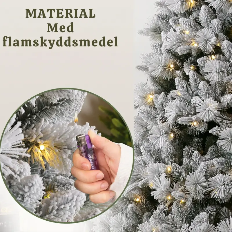 Julgran Vit Konstgjord Snötäckt med LED-belysning 2