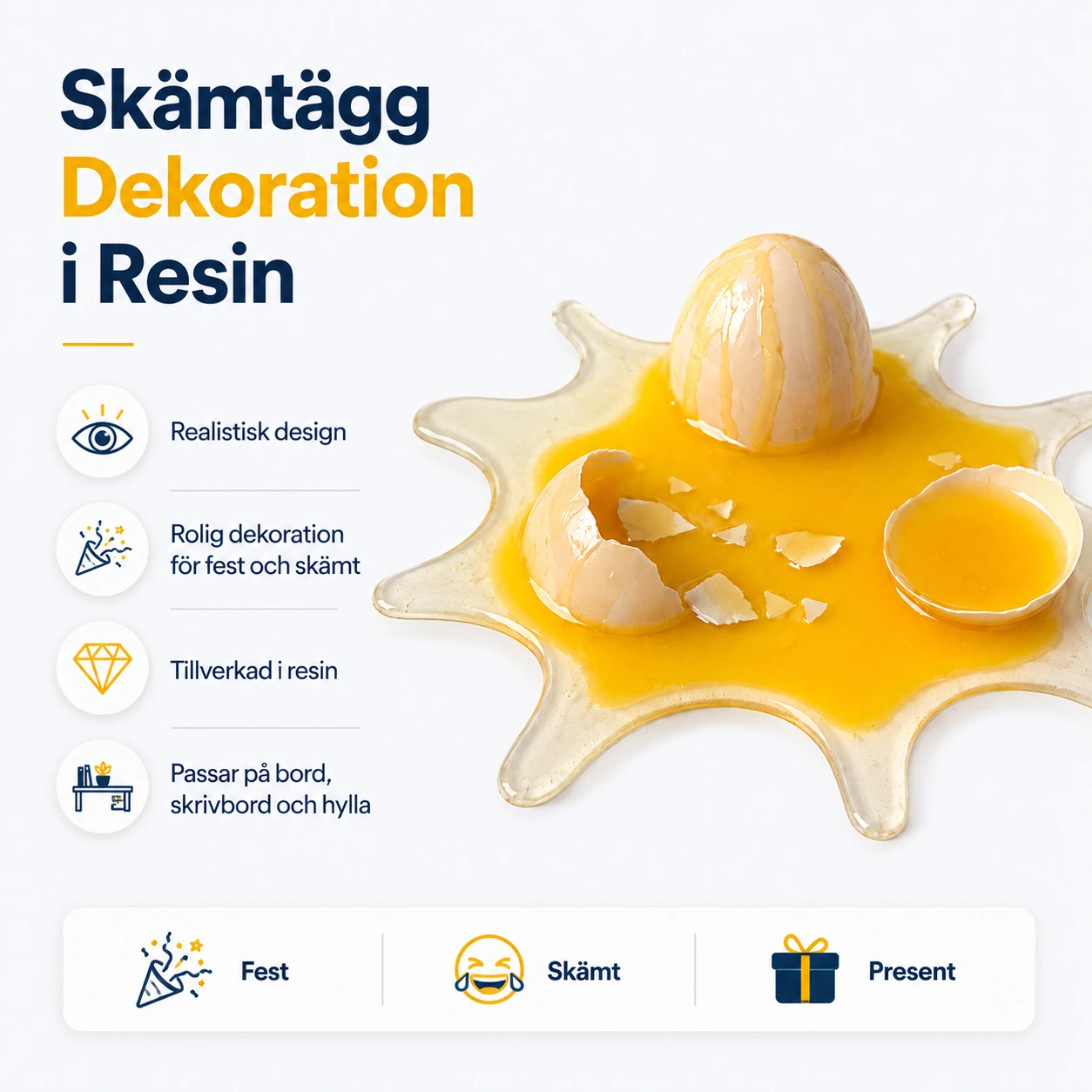 Skämtägg Dekoration i Resin