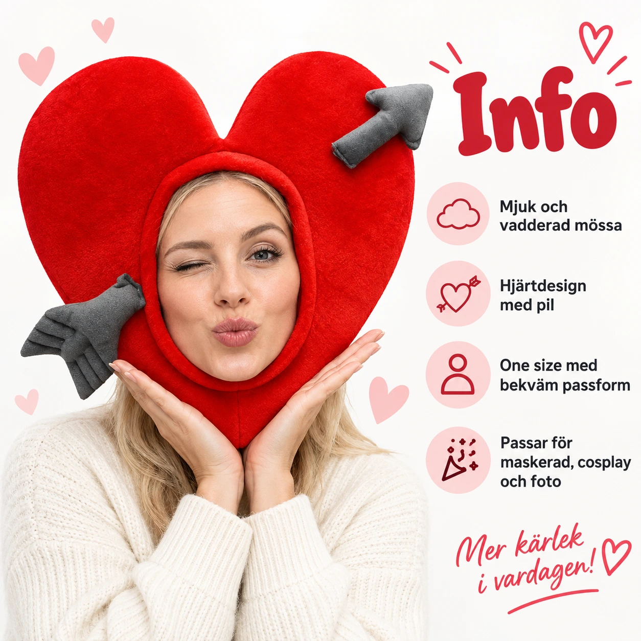 Rött Hjärta Mjuk Mössa med Pil