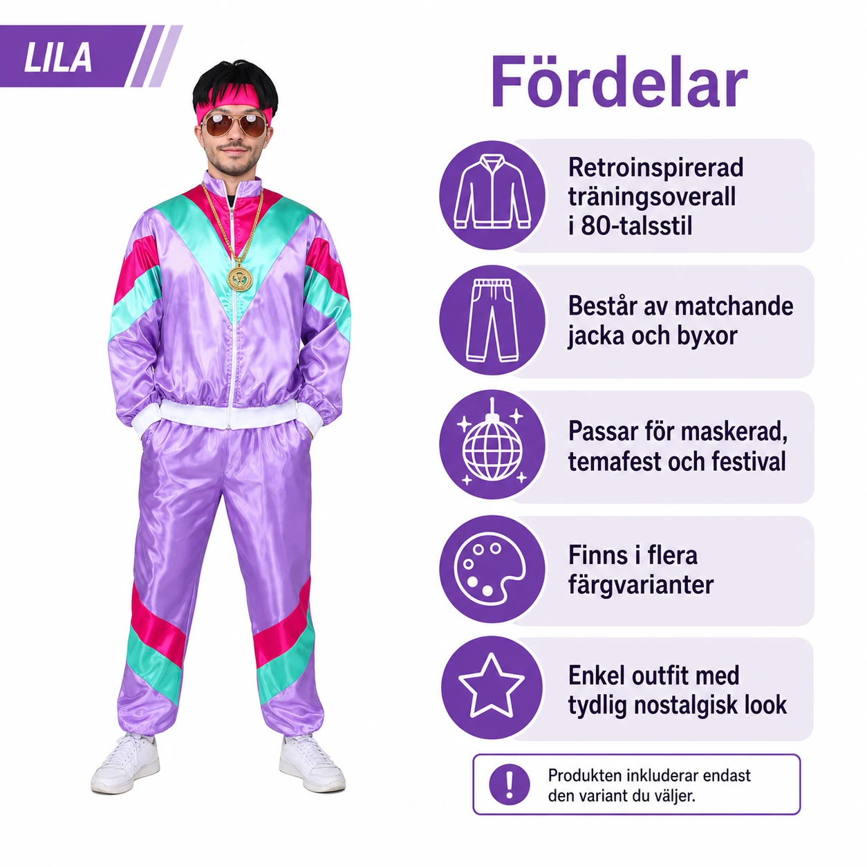 80-tals träningsoverall för maskerad