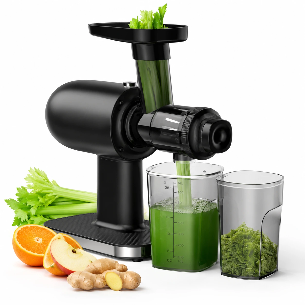 Slow juicer hedelmille ja vihanneksille peruutustoiminnolla