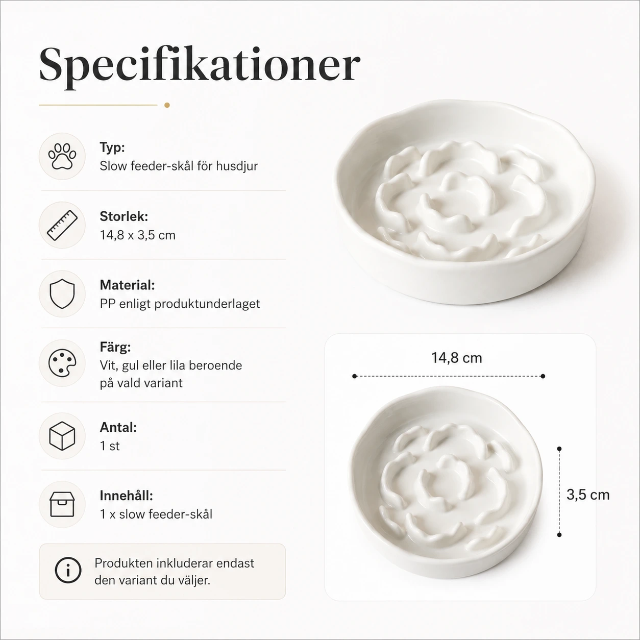 Keraaminen slow feeder -kulho lemmikille