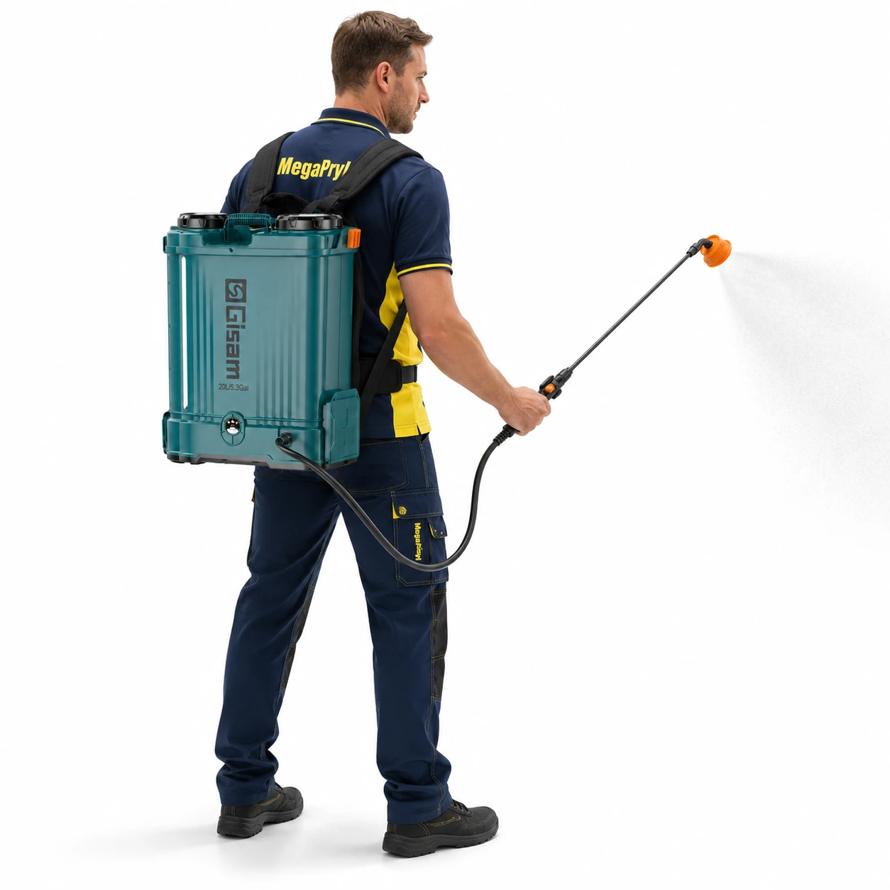 Batteridriven ryggspruta 20 L med justerbart tryck