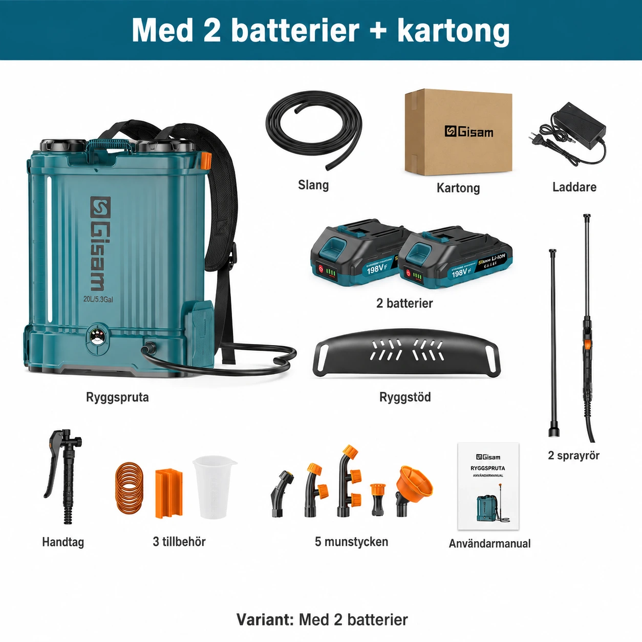 2 batterier