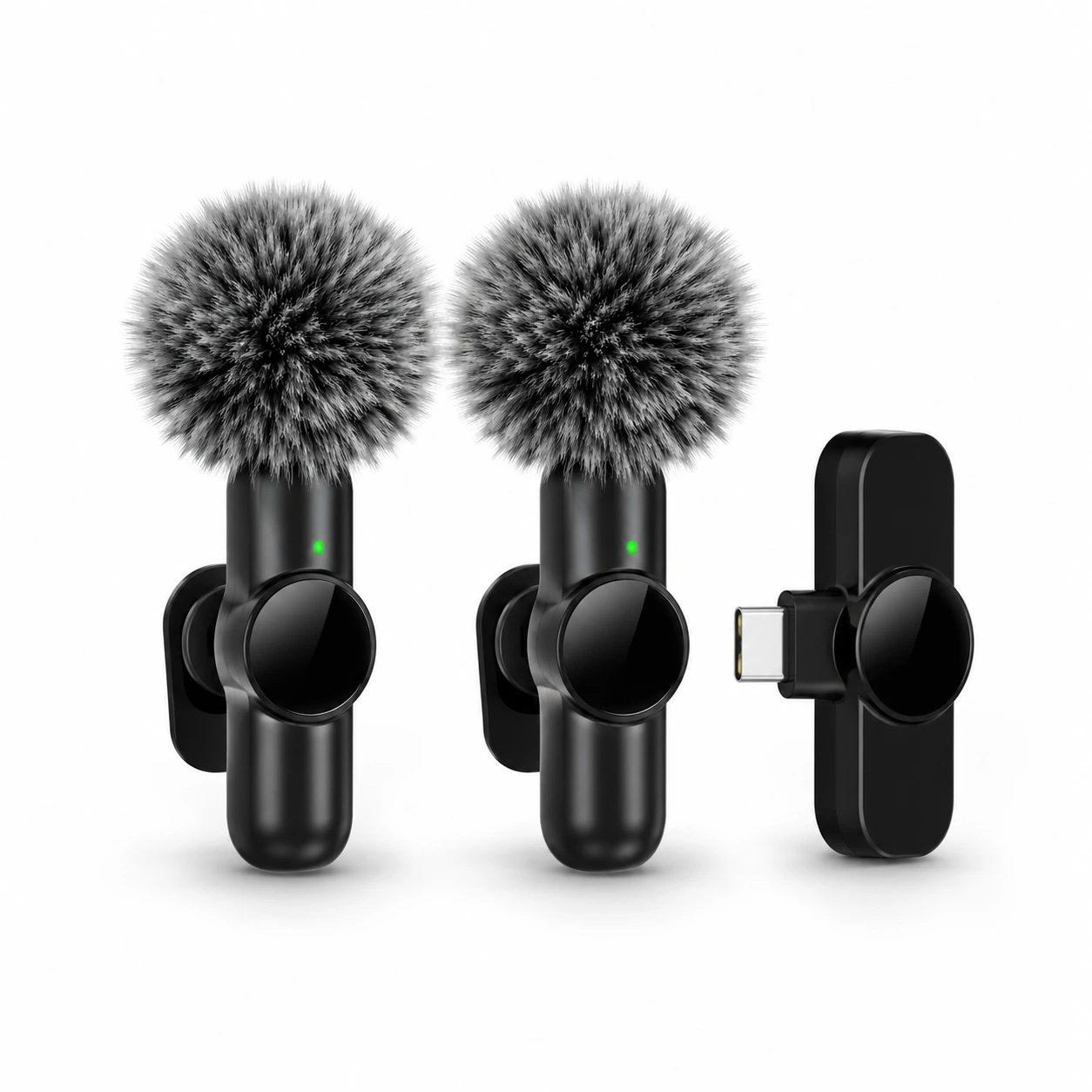 Trådlöst Mini Mikrofon Kit med Vindskydd för Mobilinspelning