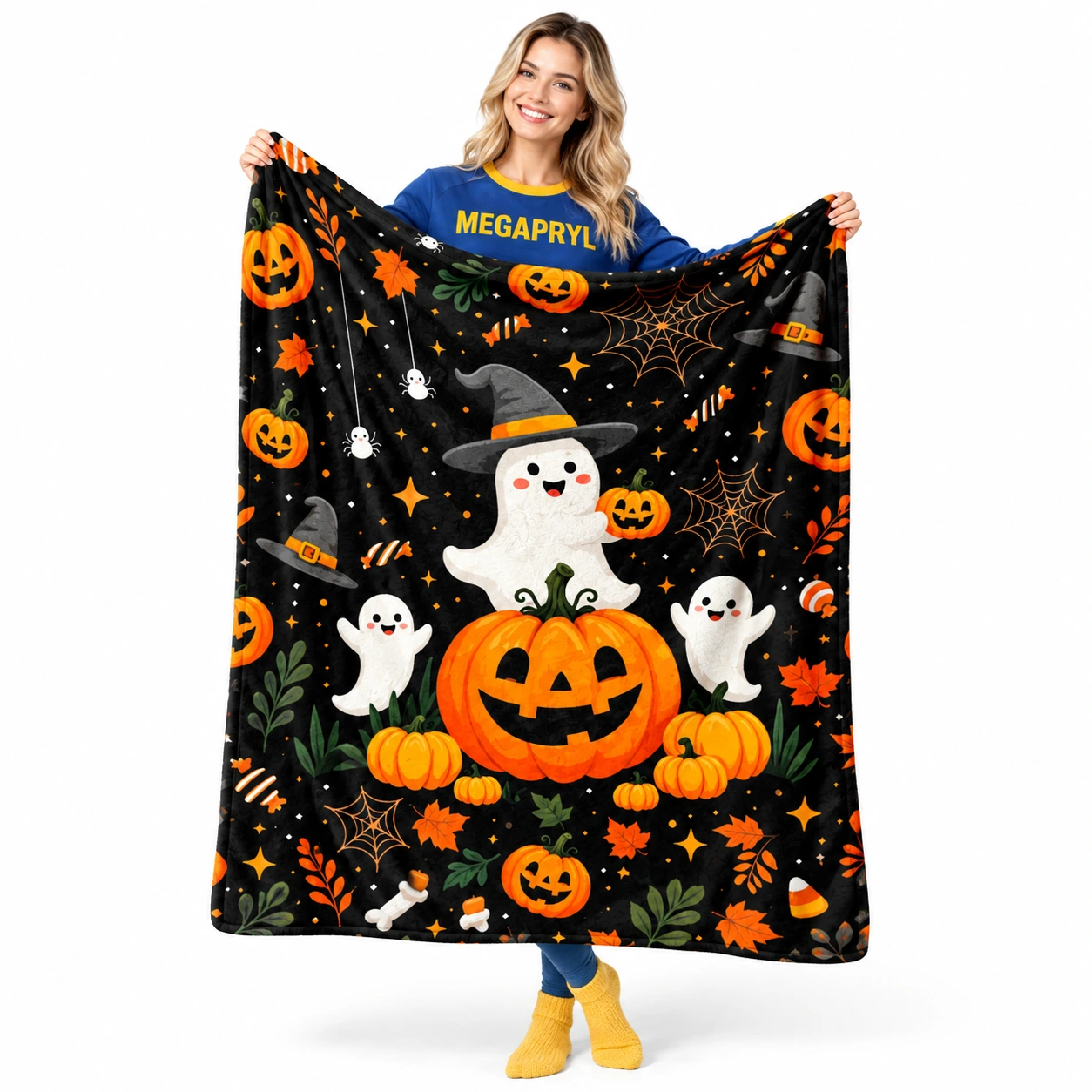 Kevyt ja pehmeä halloween-peitto sohvalle ja sängylle, 100x150cm