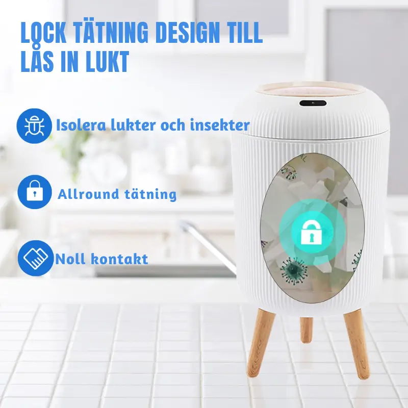 Soptunna Automatisk med Lock - Smart Rörelsesensor 2