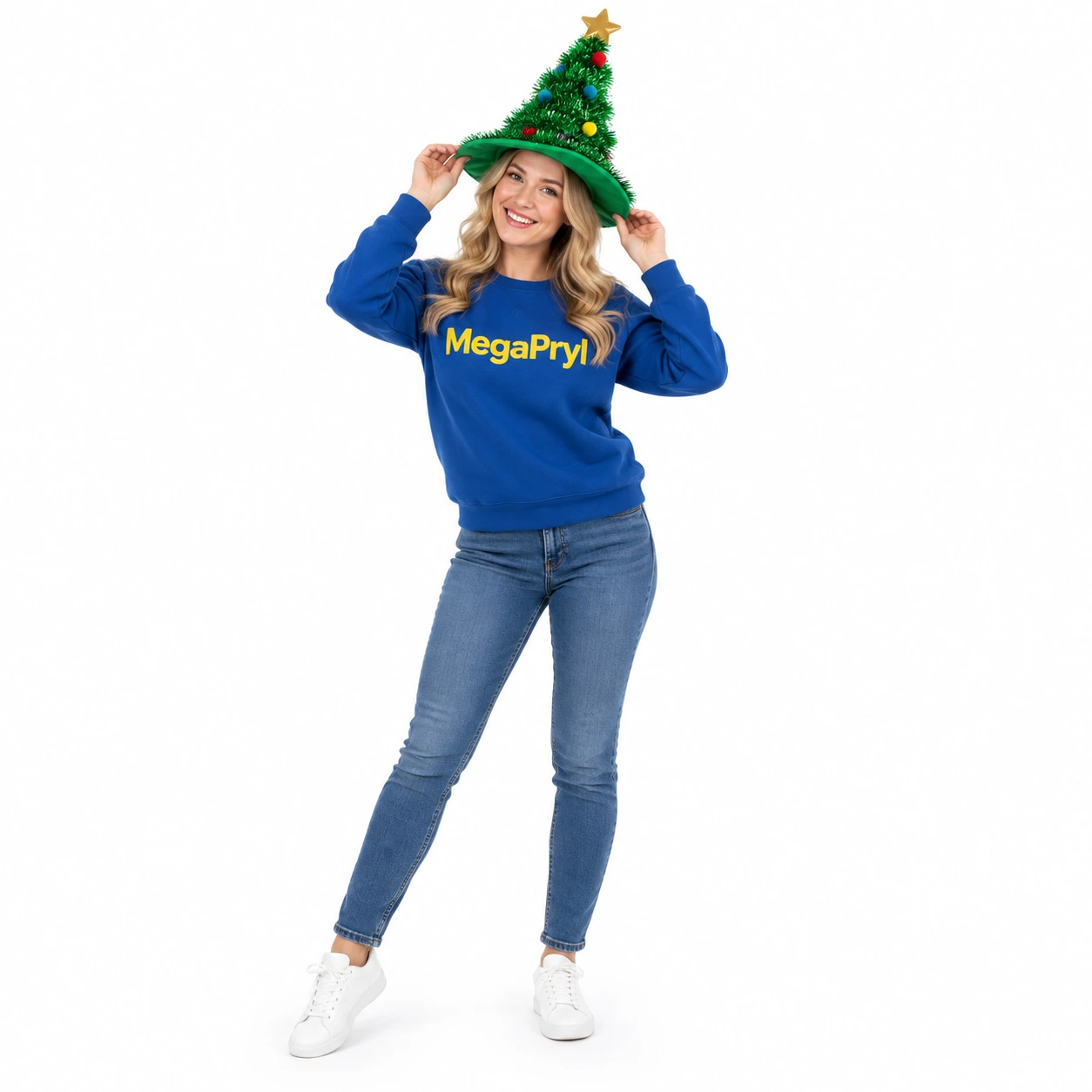 Hatt julgran i grönt glitter