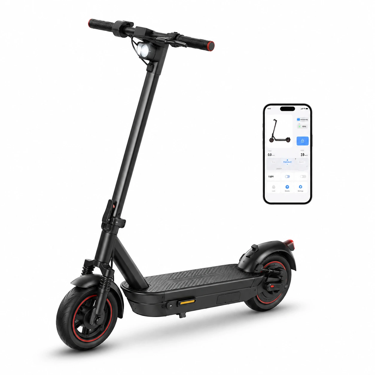 Elsparkcykel 500W med App och Fjädring