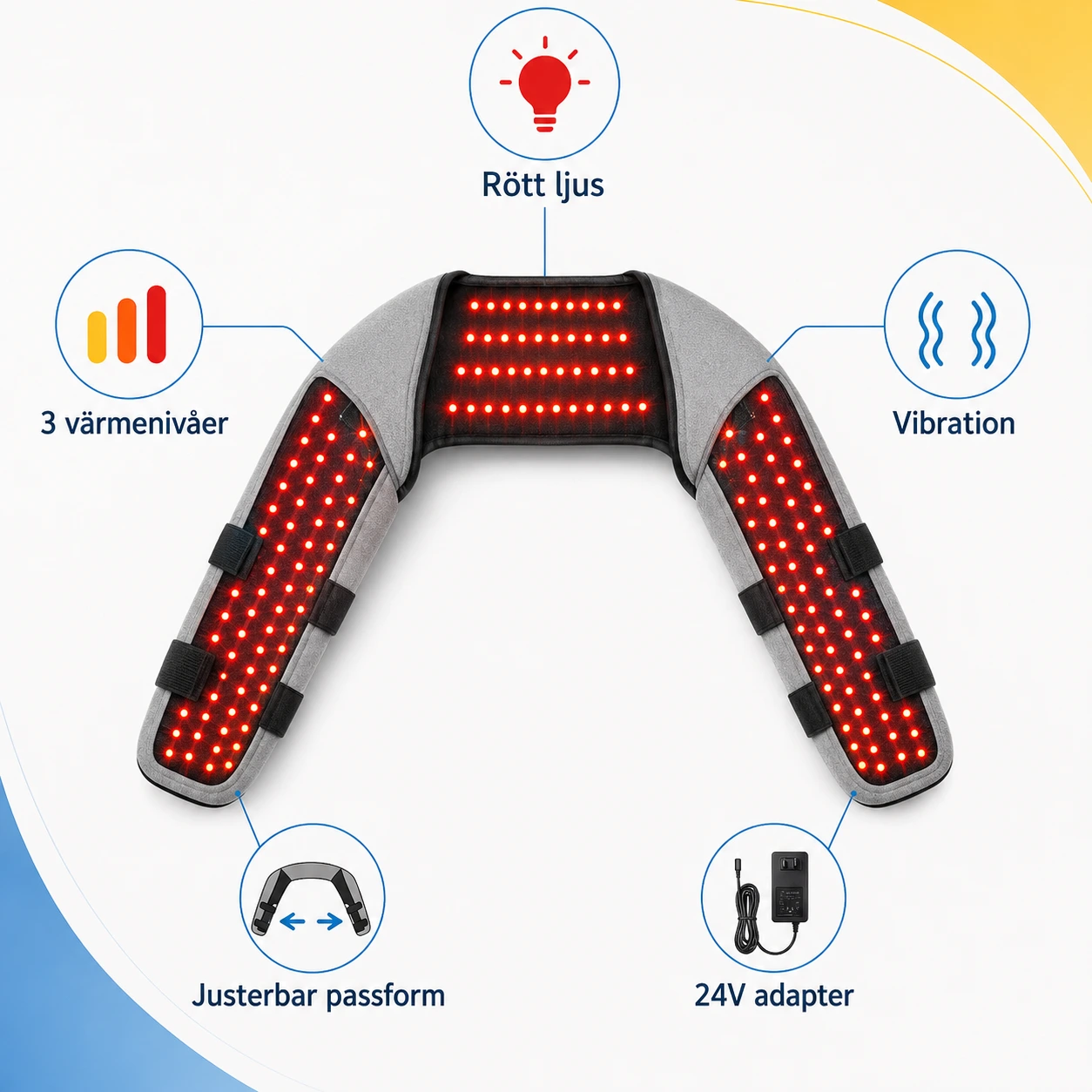 Axel- och Armmassagerare med Rött Ljus och Värme