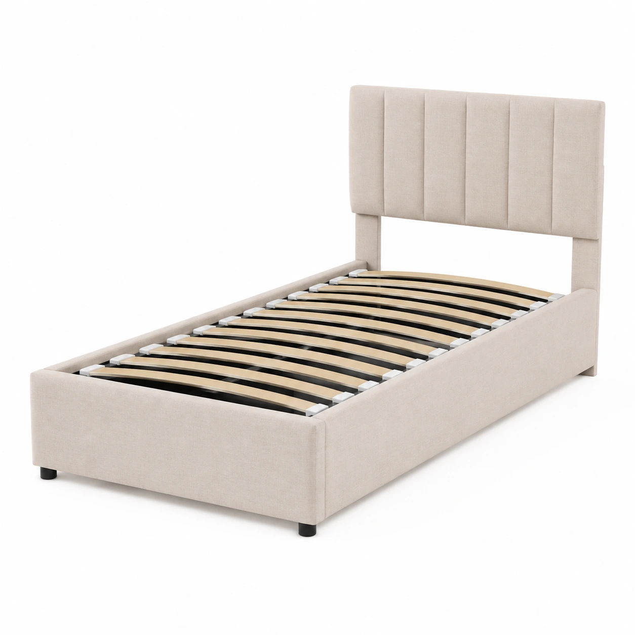 Barnsäng 90x200 med Förvaring Beige Linne