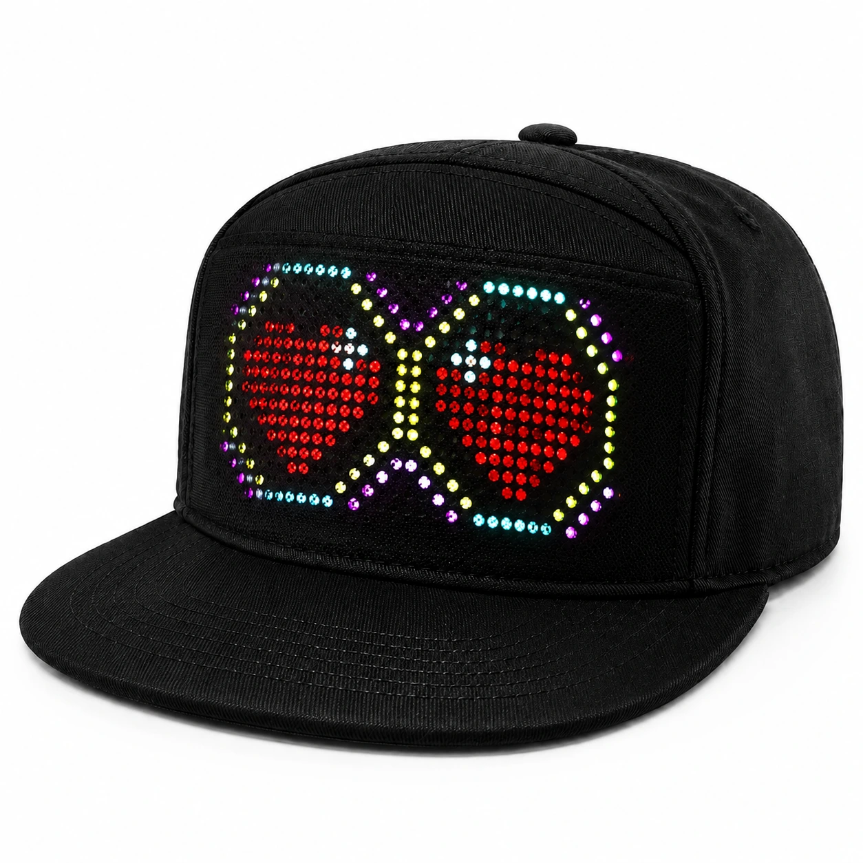 LED-keps med appstyrd display och justerbar storlek