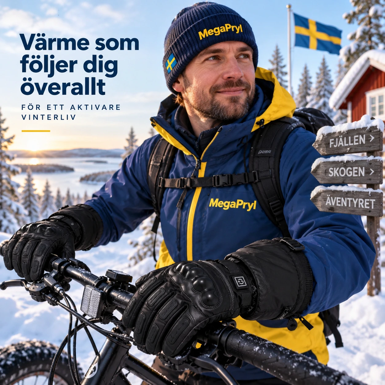Uppvärmda vinterhandskar med touchfunktion och tre värmelägen