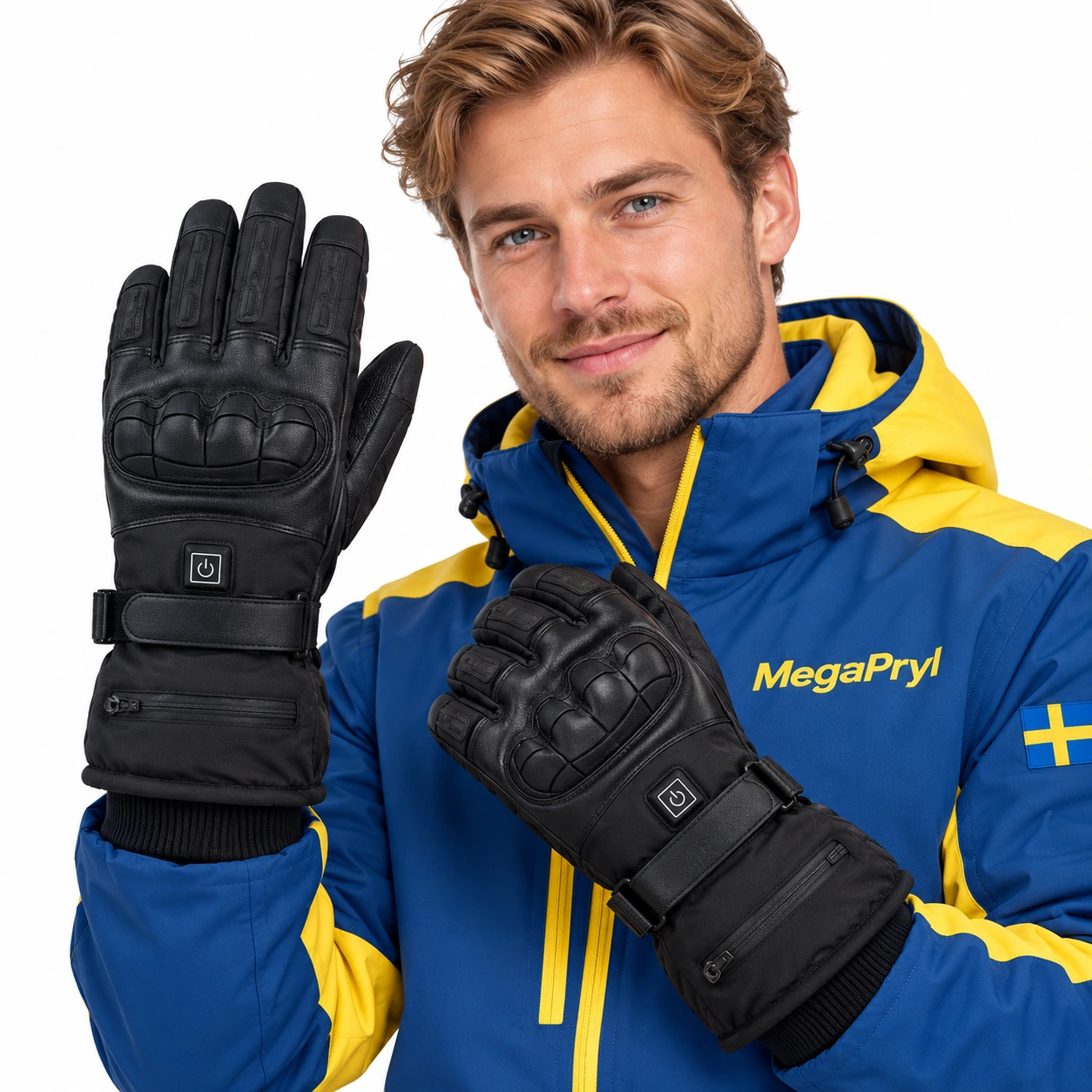 Uppvärmda vinterhandskar med touchfunktion och tre värmelägen