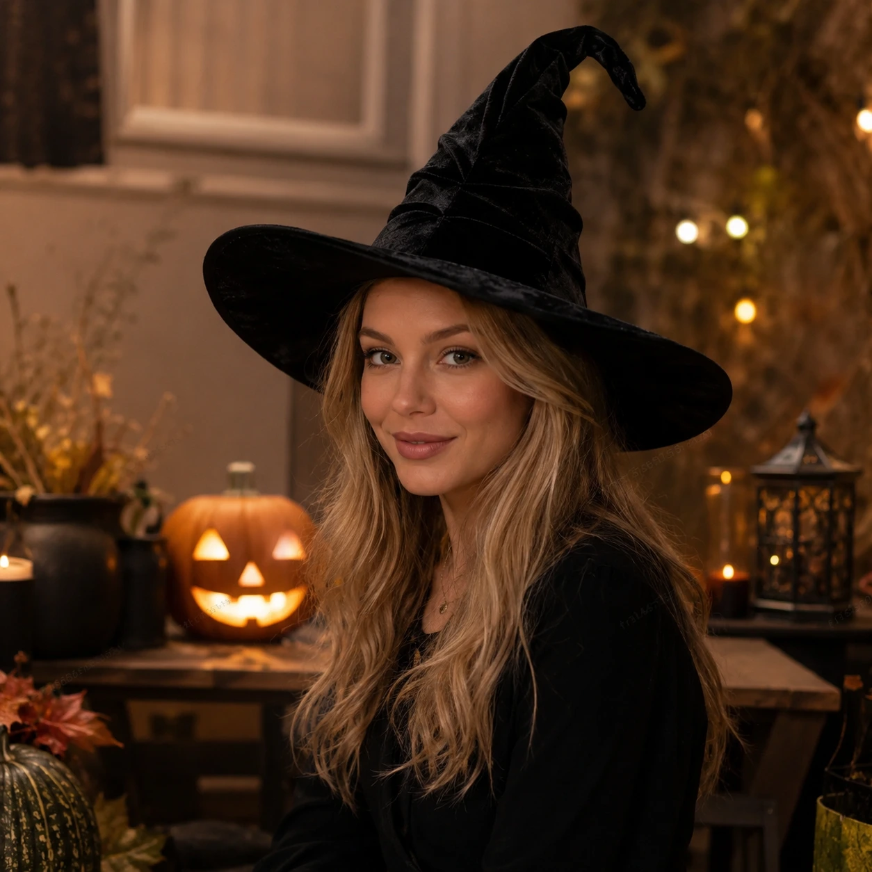 Häxhatt för maskerad och halloween
