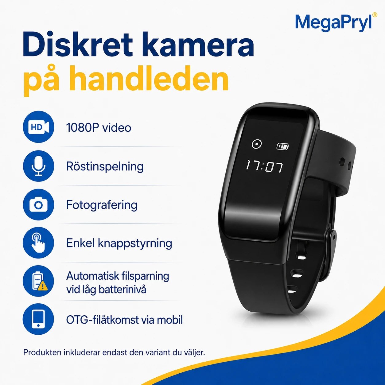 Kellokamera 1080P-videolla ja äänitallennuksella