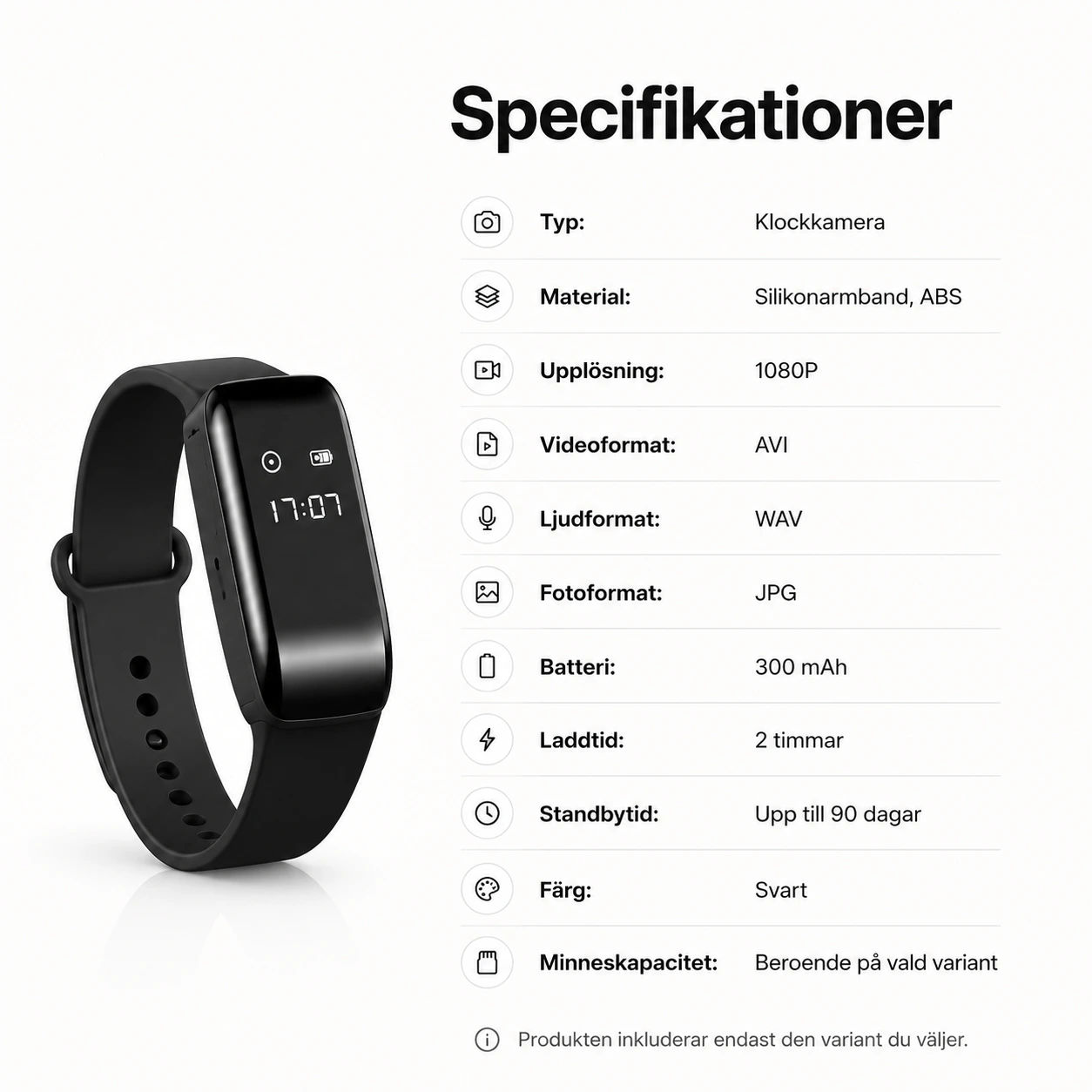 Kellokamera 1080P-videolla ja äänitallennuksella