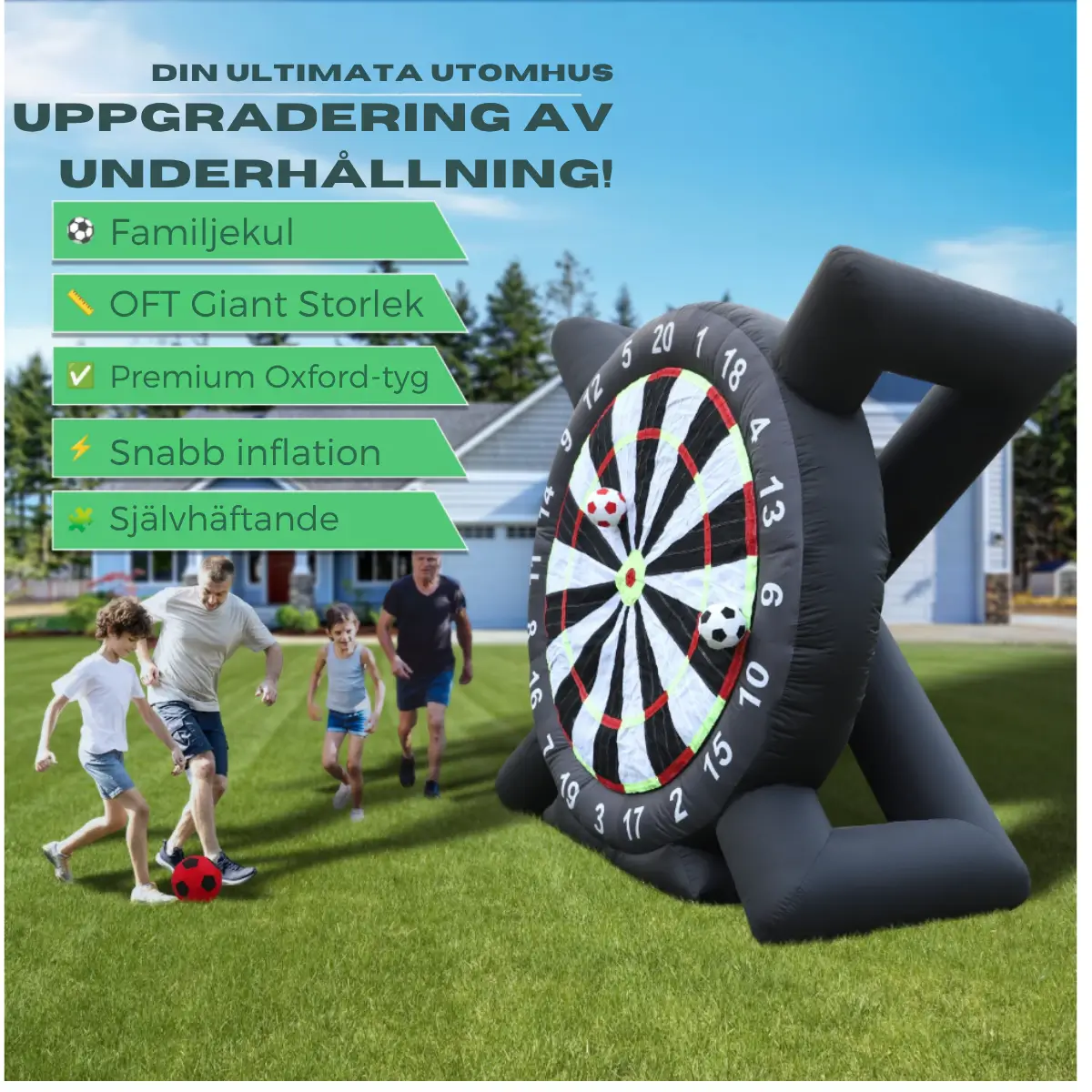 Jättestor Uppblåsbar Fotbollsdart 3m 2