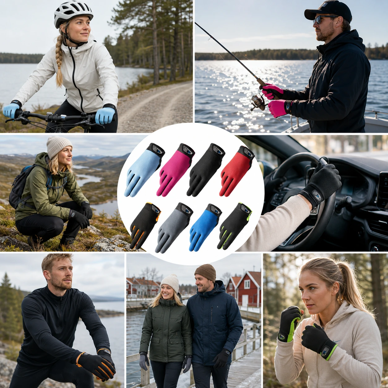Sporthandskar för Pekskärm – Tunna i 8 Färger