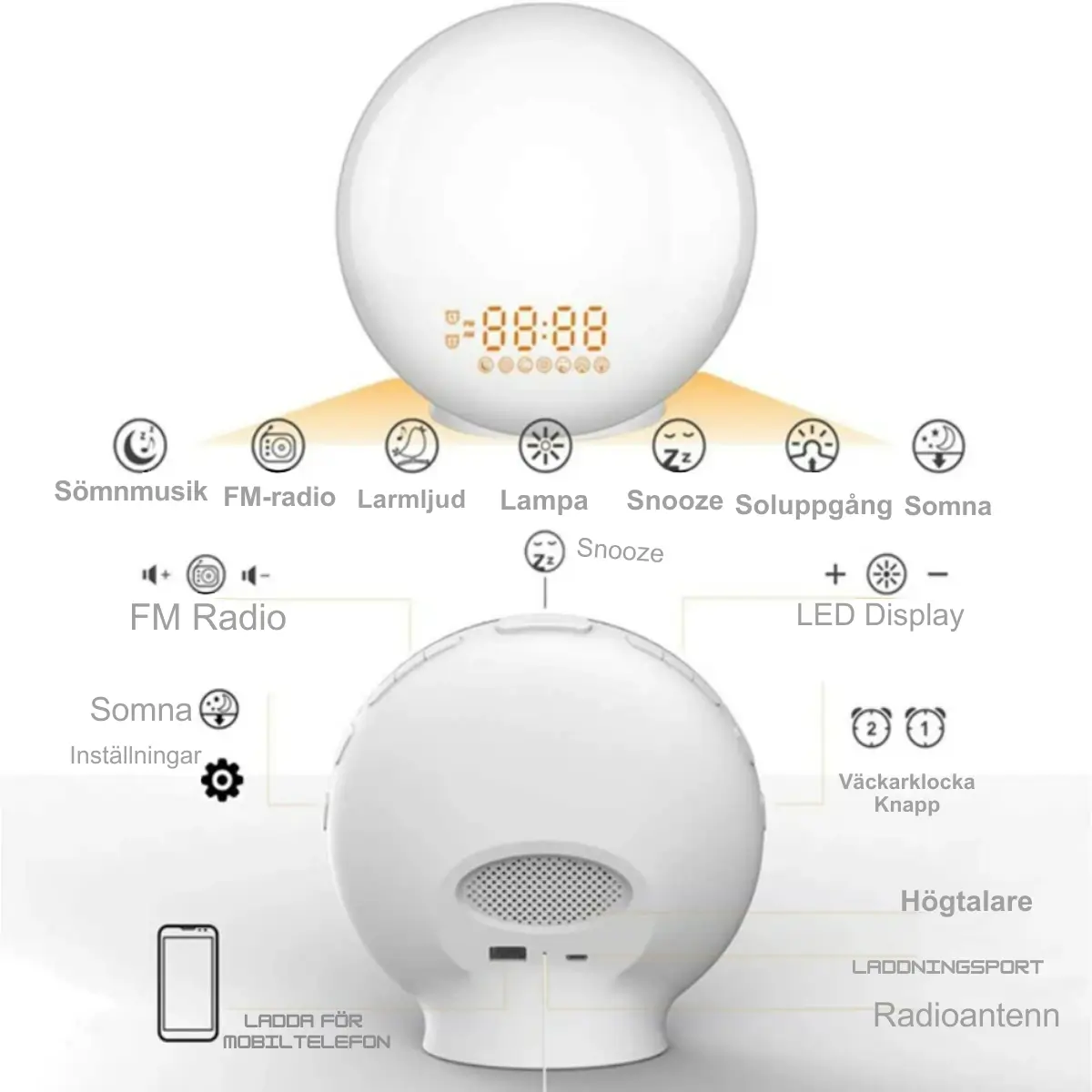 Väckarklocka Good Morgon Ljus 5