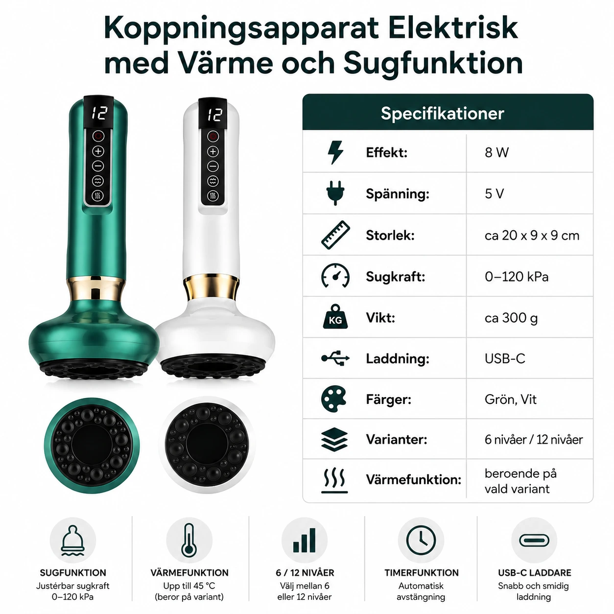 Koppningsapparat Elektrisk med Värme och Sugfunktion