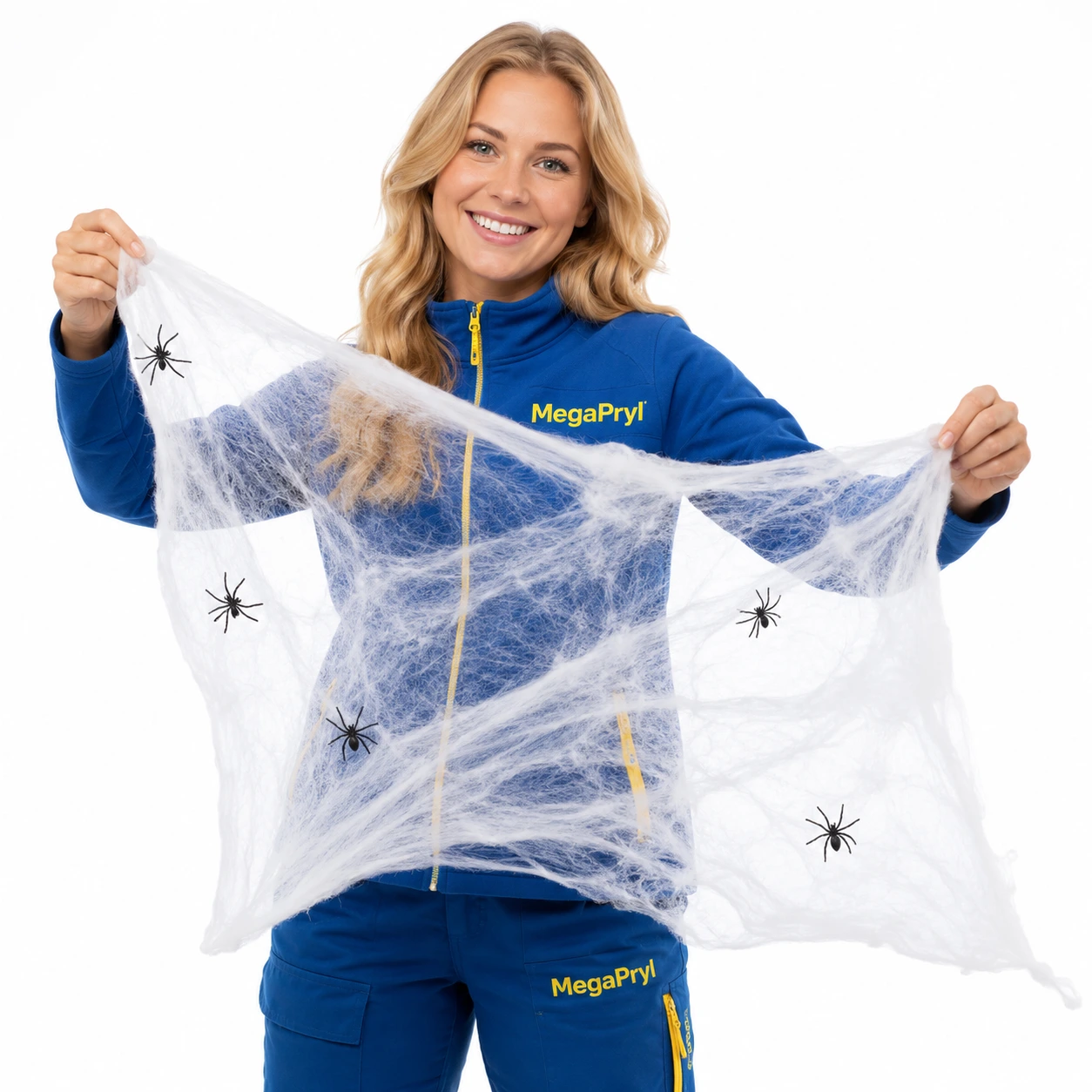 Självlysande spindelnät för halloween