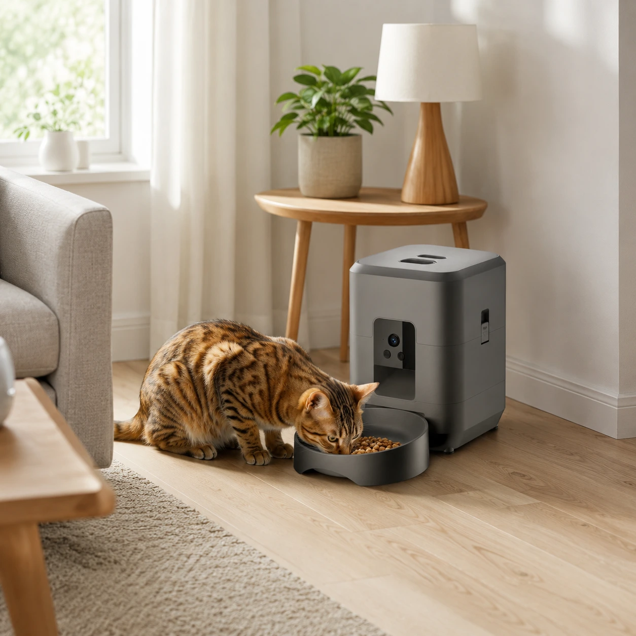 Automatisk foderautomat för hund och katt 2 l