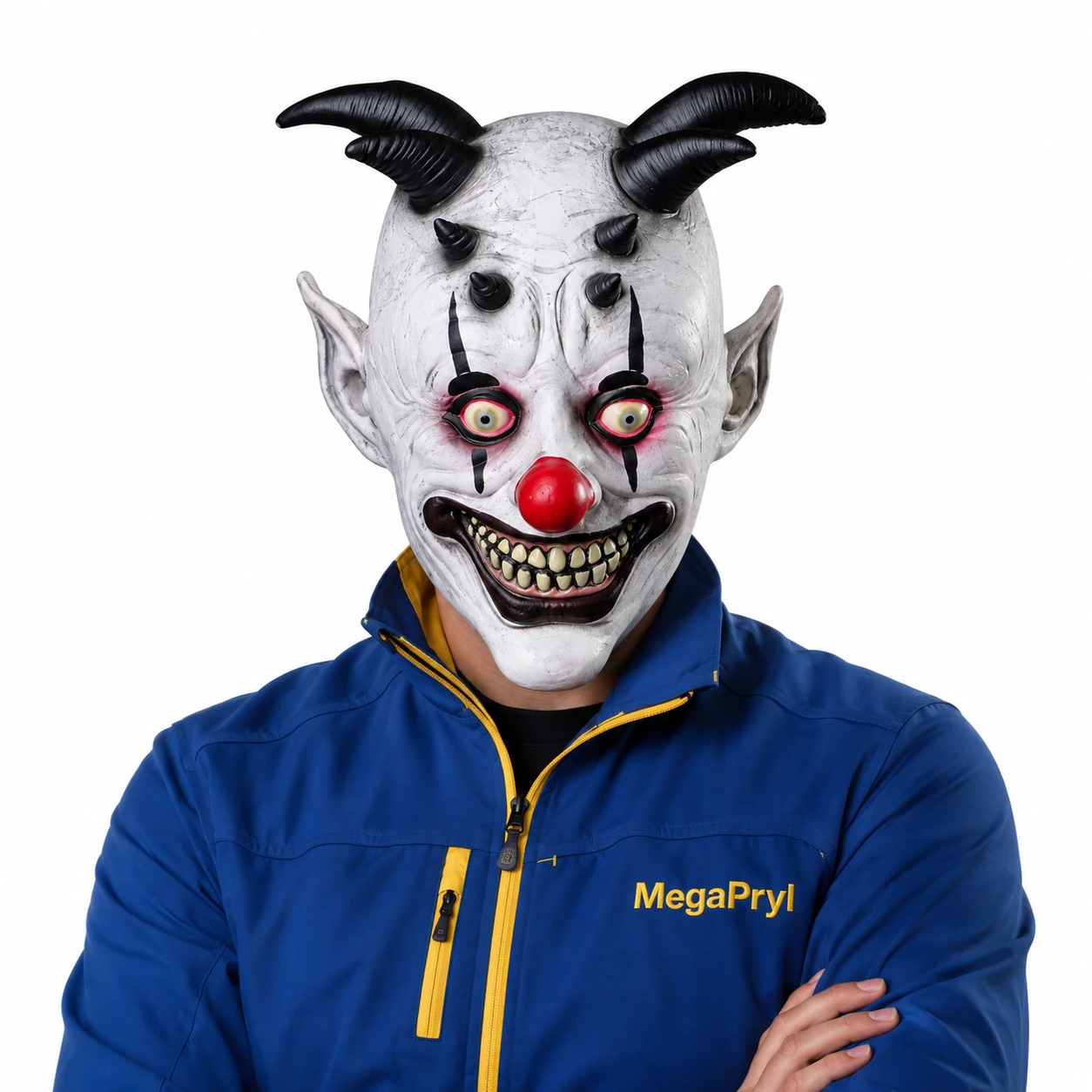 Demon clown-mask för halloween och maskerad