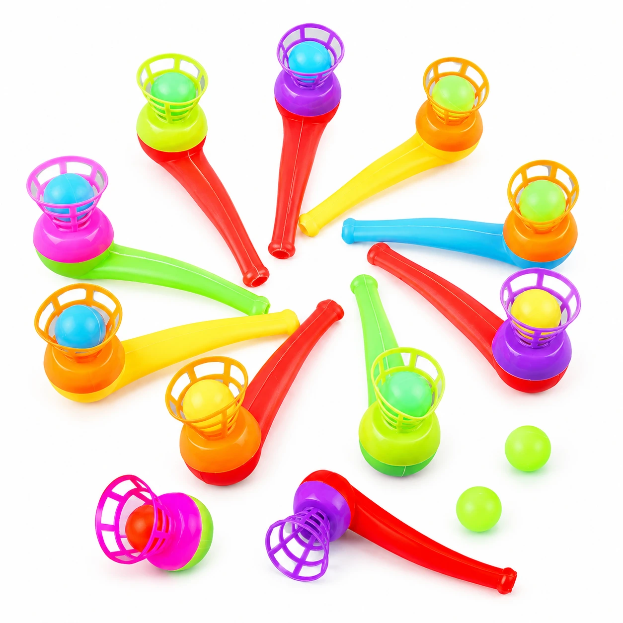 Blåsrörsspel med Svävande Boll för Barn