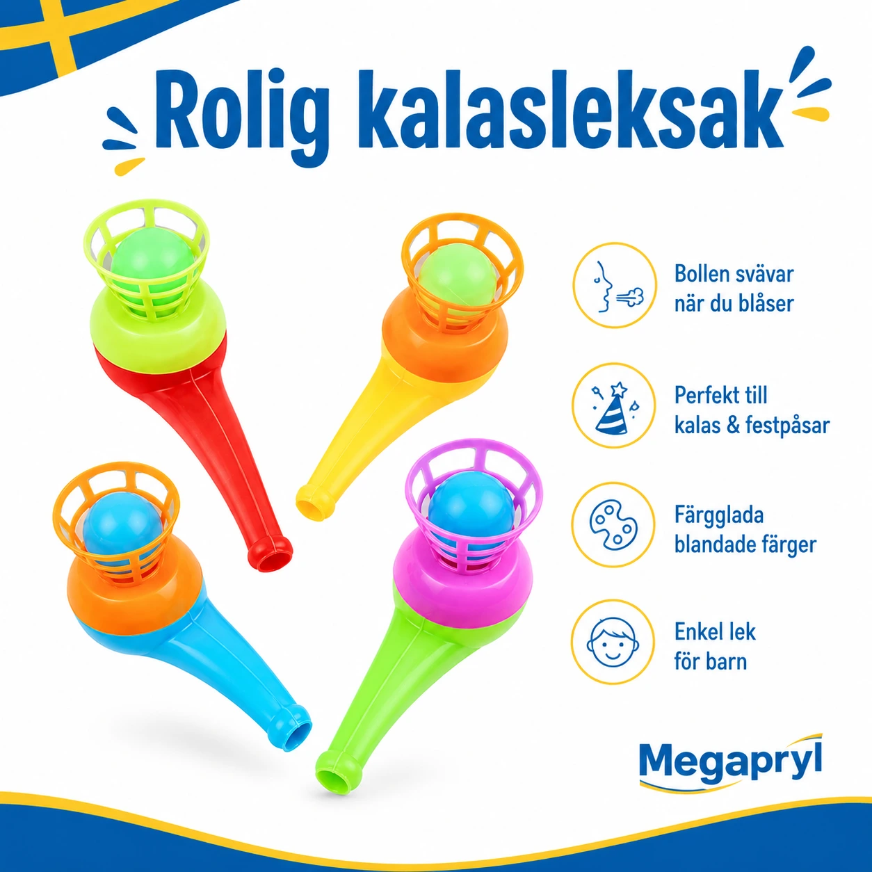 Blåsrörsspel med Svävande Boll för Barn