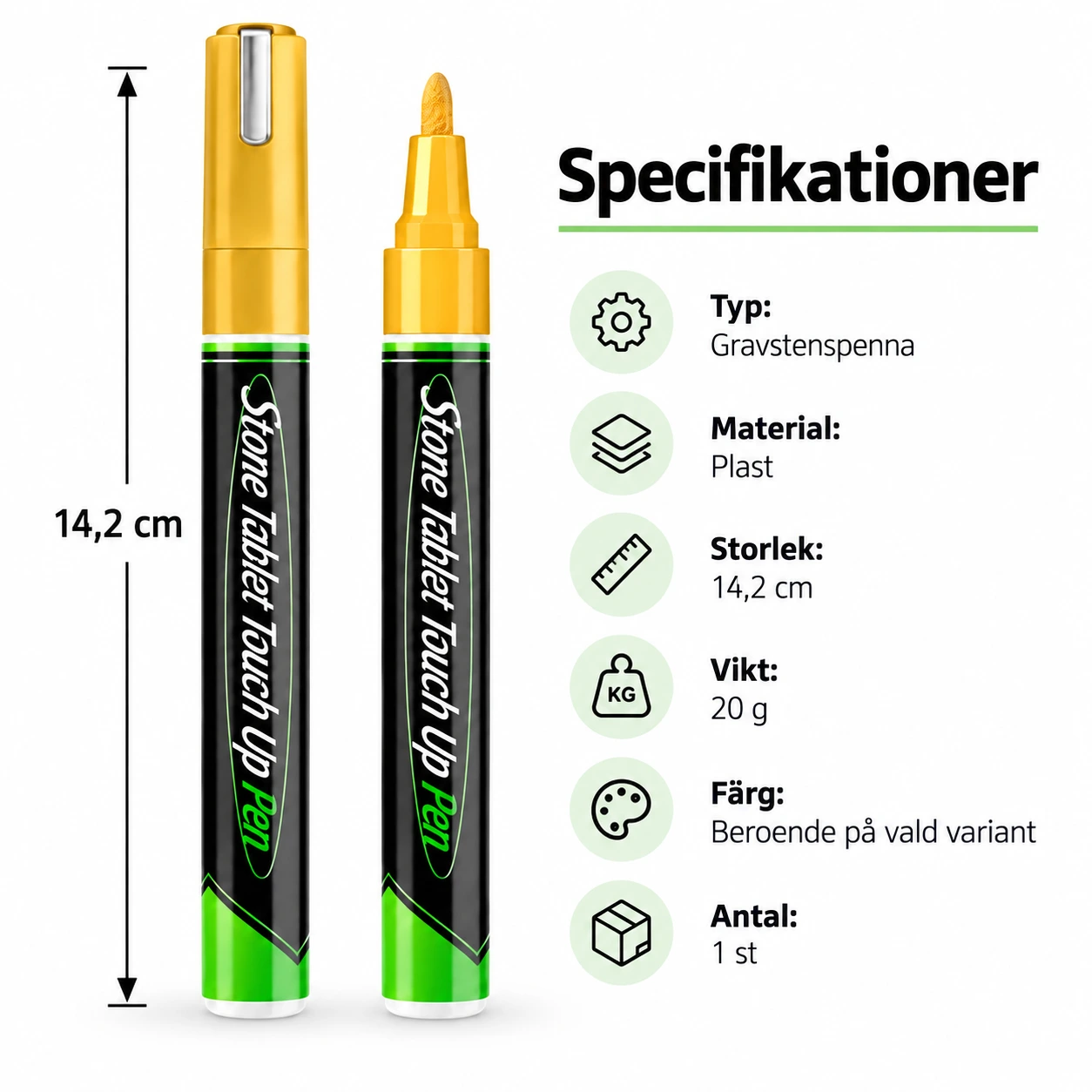 Gravstenspenna för uppfräschning av inskriptioner