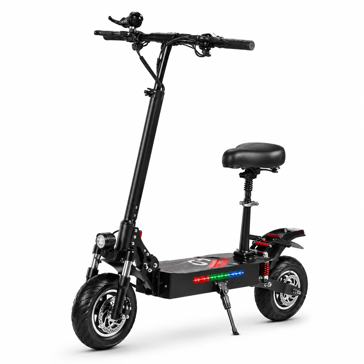 Elscooter med dubbla motorer 3200W, 10 tum och sadel